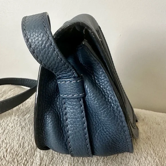 Chloe Leather Mini Marcie Crossbody Navy Blue - Picture 6 of 13